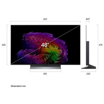 Foto dimensioni TV OLED48G6S 2026